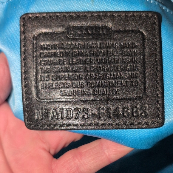 Coach Black Patent Leather Shoulder Bag with Tan Straps - Picture 10 of 16